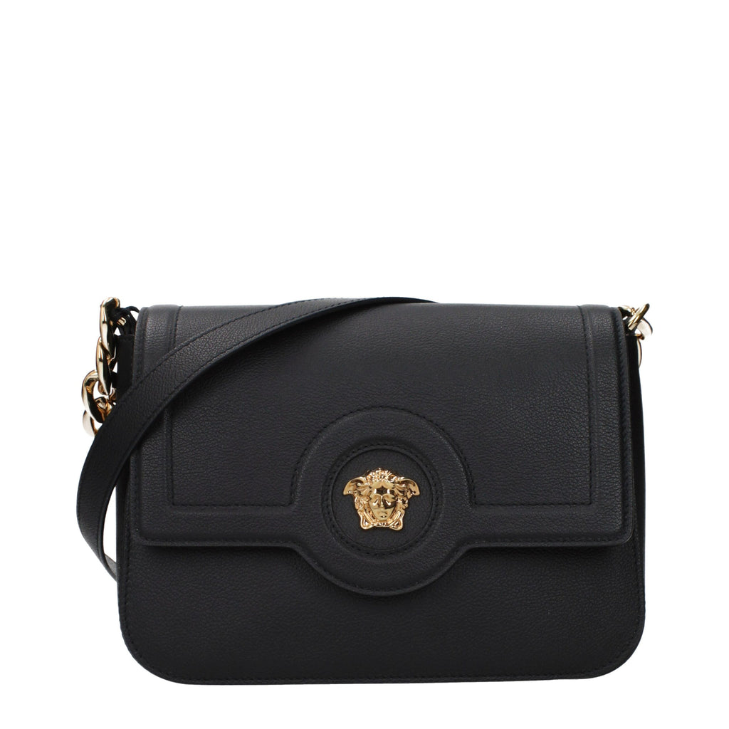 Versace Black Leather Crossbody Bag