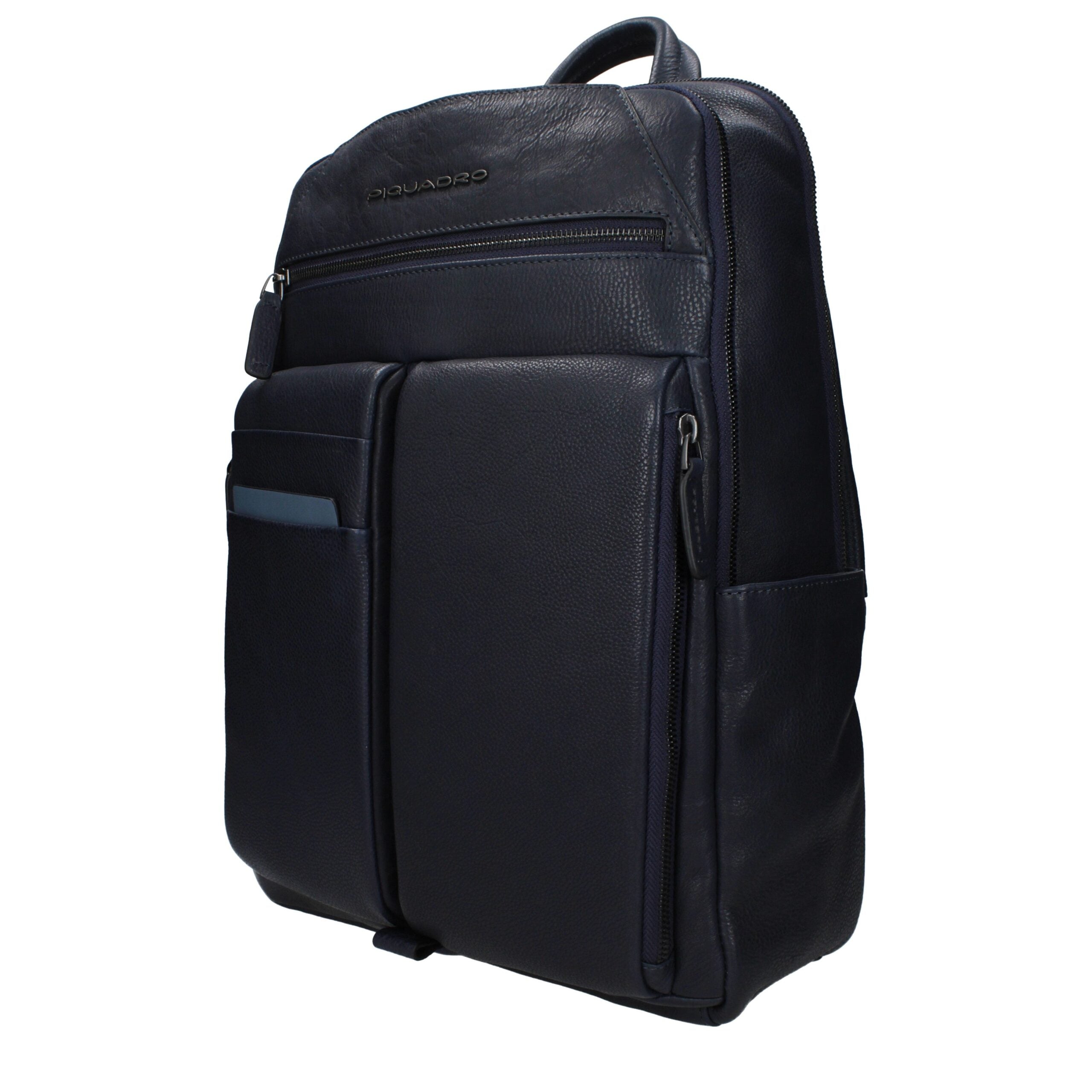 Piquadro Blue Leather Backpack